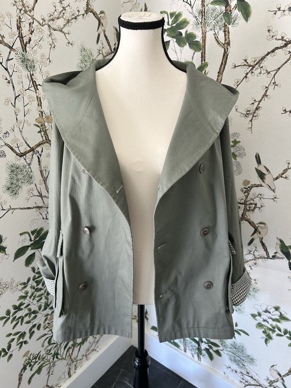 We-AR4 ECO Designer Lightweight Hooded Peacoat Utility Jacket NWT S M